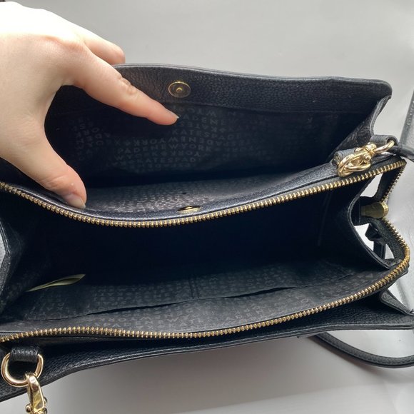 Kate Spade Black Pebbled Mulberry Street Lise Satchel & Crossbody Bag - Picture 11 of 16